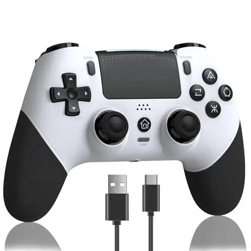 Produktbild: RCCBOOST Controller für PS4 mit TURBO MACRO Programmierung, 2024 Neuer HALL Effect Joystick Sensitive Non Drift, 1000mAh Akku Controller für PS4/ Pro/Slim mit Lautsprecher Audio Jack(Blau)