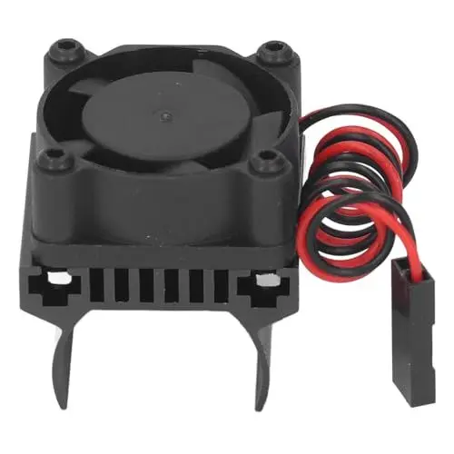Produktbild: PerGar Rc-Motor-Lüfter, Kühlkörper-Lüfter, Rc-Zubehör, Aluminiumlegierung, Rc-Motor-Lüfter, für Traxxas 1/18 Ferngesteuertes Auto (Schwarz)