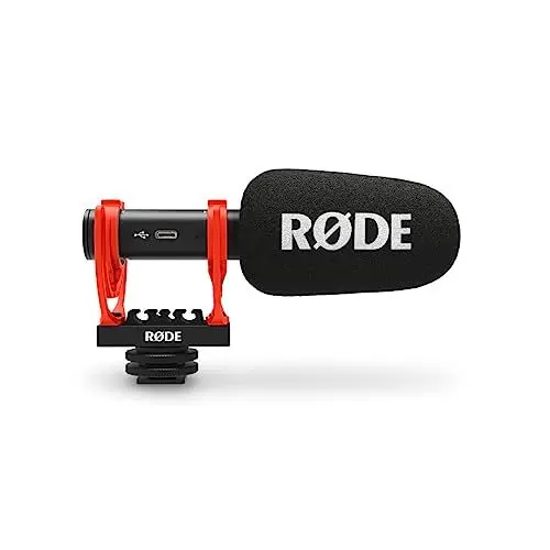 Produktbild: RØDE VideoMic GO II Ultra-kompaktes und leichtes Kamera/USB-Richtmikrofonfü für Videoaufnahmen und Content Creation, Synchronsprechen, Podcasting und Video-Calls (schwarz)