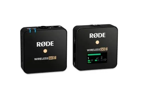 Produktbild: RØDE Wireless GO II Single ultrakompaktes kabelloses Zweikanal-Mikrofonsystem mit einem eingebauten Mikrofon, integrierter Aufnahmefunktion und 200 m Reichweite für Filmproduktion, Interviews