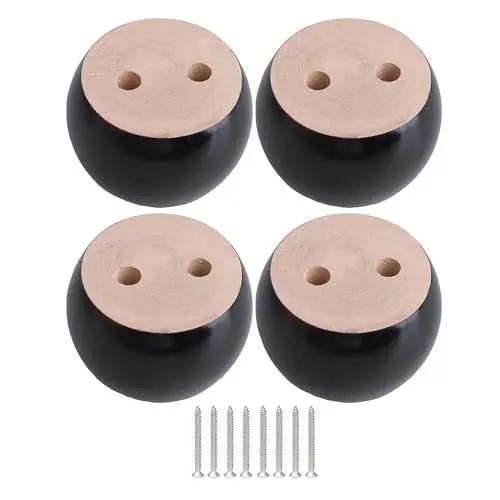 Produktbild: RDEXP Eucalyptus-Wood Möbel Schrank Beine Füße 100 kg Bearing Gewicht für Sofa Tisch Bett-Set rund 4 Stück