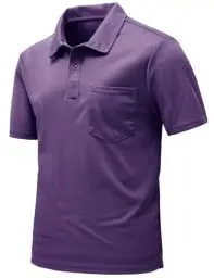 Produktbild: Rdruko Poloshirt Herren Kurzarm mit Brusttasche Polohemd T-Shirts Sommer Golf Polo Shirt Slim Fit für Männer-Lila M