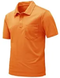 Produktbild: Rdruko Poloshirt Herren Kurzarm mit Brusttasche Polohemd T-Shirts Sommer Golf Polo Shirt Slim Fit für Männer-Orange 3XL