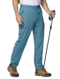 Produktbild: Rdruko Wanderhose Herren Leichte Outdoorhose Wasserdicht Cargohose Freizeithose Schnelltrocknend Funktionshose für Camping Trekking Radfahren (Graublau XL)
