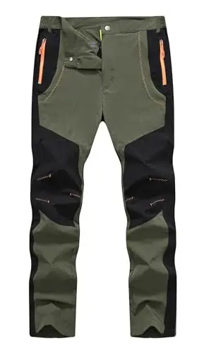 Produktbild: Rdruko Wanderhose Herren Wasserdicht Trekkinghose Lang Outdoor Hosen Taktische Hose Männer Arbeit Hosen für Wandern Klettern Climbing (Armeegrün, 38)