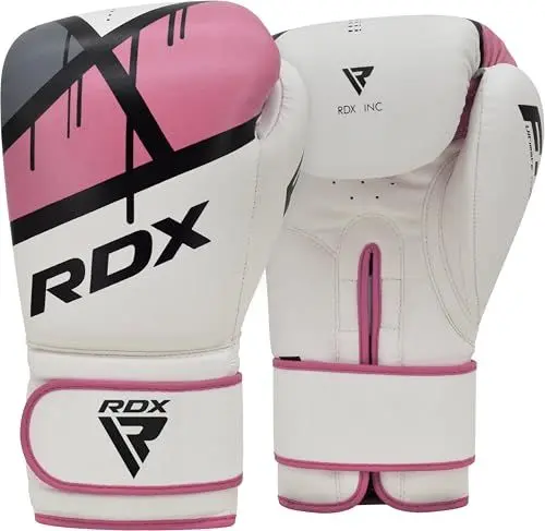 Produktbild: RDX Boxhandschuhe Damen Frauen, Muay Thai Kickboxen Sparring, Maya Hide Leder, Rosa Boxing Gloves Women, Boxsack Kampfsport MMA Training, Kickboxhandschuhe Sandsack Punchinghandschuhe