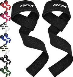 Produktbild: RDX Zughilfen Krafttraining Lifting Straps, 60CM Lang Profi Gym Bodybuilding Kreuzheben Gewichtheben Zubehör, 5MM Gepolstert Handgelenkschutz Griff, Fitness Powerlifting Deadlift Grip, Männer Frauen