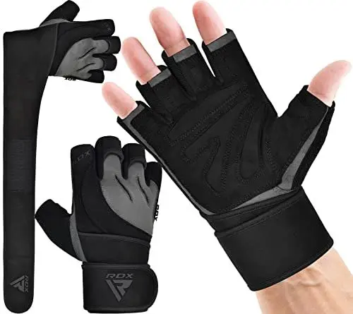 Produktbild: RDX-Gel Gewichtheben Bodybuilding Handschuhe Fitness Band Schulung Leder Schulung Gr. M