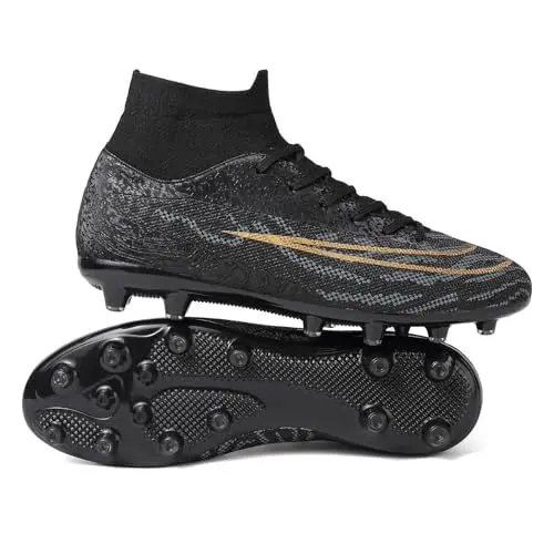 Produktbild: RDYLBU Fußballschuhe Herren Madame Stollenschuhe Fussballschuhe knöchelhohe Schuhe Hallenschuhe Herren Professionelle Fussballschuhe Jugendliche Trainingsschuhe Outdoor Sportschuhe Fußball Stiefel