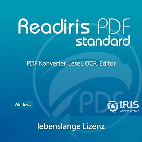 Produktbild: Readiris PDF Standard Professioneller PDF software Editor – Lebenslange Lizenz – Bearbeiten, Schützen, Kommentieren, Konvertieren, Ausfüllen von PDFs für 1 Windows PC