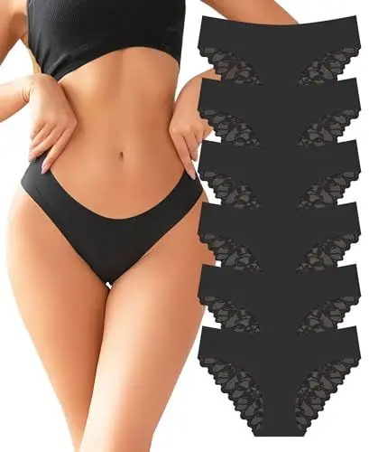 Produktbild: READY TO LOVE Unterhosen Damen Spitze Nahtlose Unterwäsche Damen Seamless Slip Damen Underwear Women Hipster Mehrpack 6er Pack（XL）
