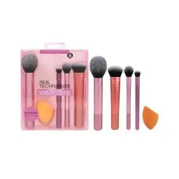 Produktbild: Real Techniques Everyday Essentials + Make-up-Schwamm-Set, Make-up-Pinsel und Make-up-Mixer-Schwamm, für Foundation, Rouge, Bronzer, Lidschatten und Puder, 5-teiliges Set