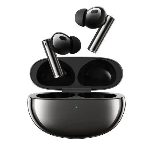 Produktbild: realme Buds Air 5 Pro Wireless Headphones, realBoost Dual Drivers, Up to 40 Hours of Playback, 50dB Active Noise Cancellation, 360° Spatial Audio Effect, Astral Black