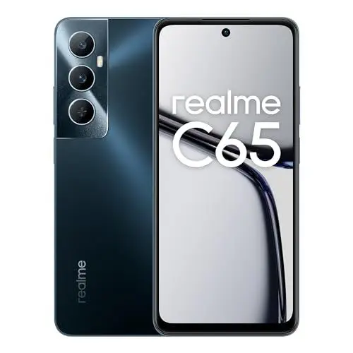 Produktbild: realme c65 Smartphone 6+128 GB, 50MP AI Camera, 6.67'' Eye Comfort Display with 90Hz Refresh Rate, 45W Fast Charge, 5000mAh Massive Battery, NFC Supported, Starlight Black