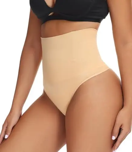 Produktbild: Reamphy Shapewear Damen Bauchweg Unterhose, Miederhose Tanga Unterwäsche String Miederslip Figurformende Hoher Taille Shaping Unterbauch Kontrolle Body Shaper für Frauen