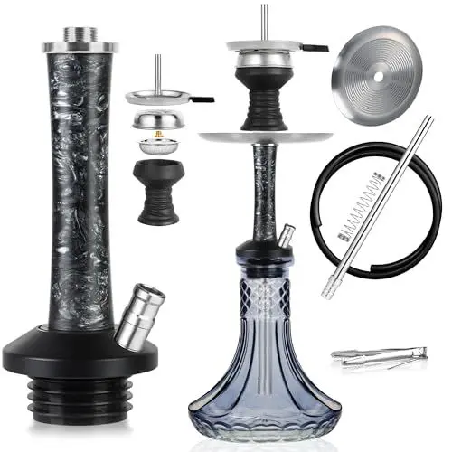 Produktbild: REANICE Hookah Set Complete Portable Shisha Die Edelstahlstange ist sehr langlebig Shisha ¡ꡧBlake¡ê?