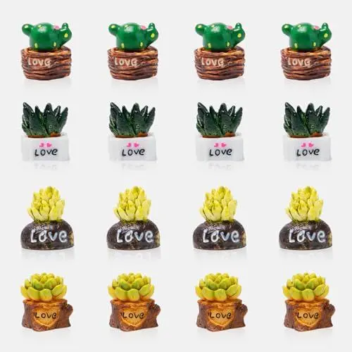 Produktbild: Rebanky 16 Stück Miniatur Deko Set für Puppenhaus Miniatur Pflanzen Miniatur Garten Zubehör 1:12 Winziges Bonsai Modell Mini Garten Topfpflanzen für Puppenhaus Gartendekorationen