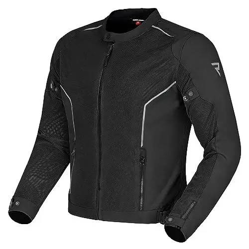 Produktbild: REBELHORN Wave Motorradjacke Herren | Textil | Mesh-Belüftungseinsätze | Ellbogen und Schulterprotektoren Stufe 2 | Rückenprotektor Tasche