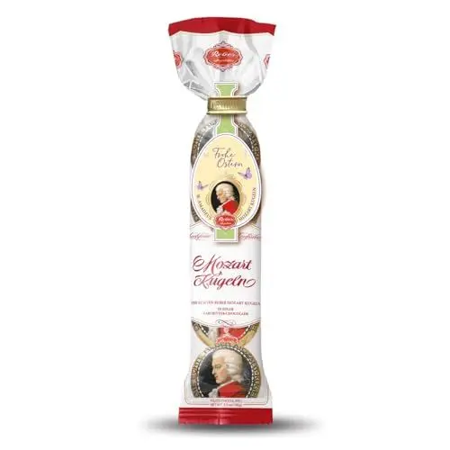 Produktbild: Reber, Mozart-Kugeln, 5er Confiserie Osterntüte, Mozart-Kugeln aus Alpenmilch- und Zartbitter-Schokolade, Gefüllt mit Pistazien-Marzipan, Mandeln und Haselnuss-Nougat, 100g (5 Mozart-Kugeln)