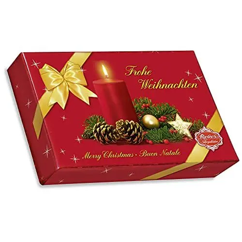 Produktbild: Reber Spezialitäten-Kassette, Weihnachts-Edition, Pralinen, Mozart-Kugel, Constanze-Mozart-Kugel, Marzipan, Pasteten, Nougat, Ideales Weihnachtspräsent, 11er-Packung