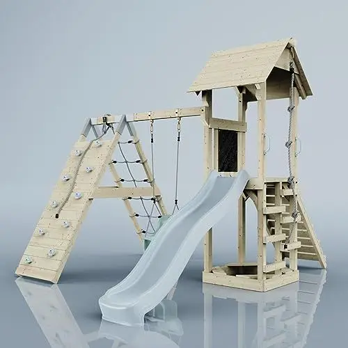 Produktbild: Rebo Spielturm Trondheim (Babyschaukel, Eisblau)