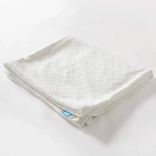 Produktbild: RECCI Matratzen Topper Bezug, Bambus Atmungsaktiv Topper Schutz, Anti-Allergie und gegen Milben, Anpassend für 4-6 cm Höhe Matratzenauflagen (180 x 200)