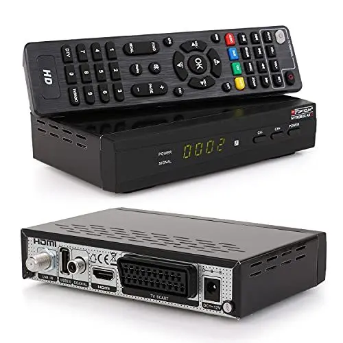 Produktbild: RED OPTICUM NYTROBOX AX S2 Sat Receiver mit Aufnahmefunktion I Digitaler Satelliten-Receiver HD 1080p - HDMI - SCART - USB - Coaxial Audio I 12V Netzteil ideal für Camping I DVB-S2 Receiver Schwarz