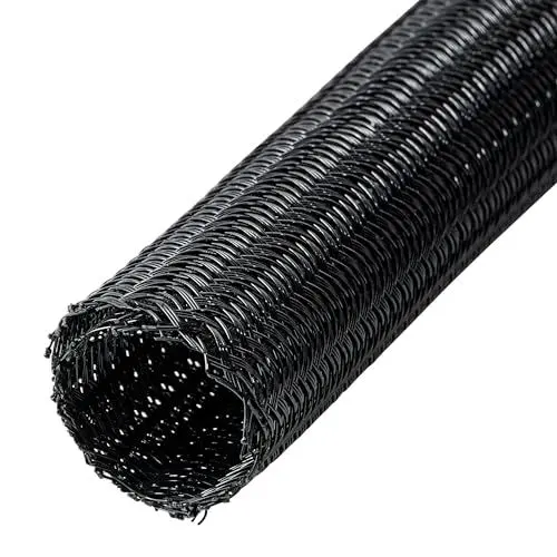 Produktbild: RED WOLF 25mm-3m Kabelschlauch Selbstschließend Schwarz, Gewebter Kabelmantel Anti-Kratzer Kabelstrumpf Für TV Computer Haus Elektrisch Automobil Kabelschutz Flexibel Kabelmanagement Kabel Sleeve