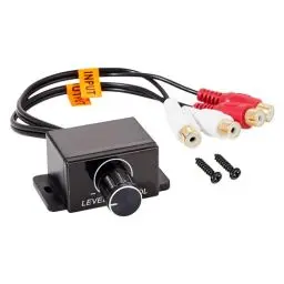 Produktbild: RED WOLF Cinch Lautstärkeregler Auto Volume Control Knob Bass RCA Gain Level Controller Universal Kompatibel mit VW Opel Citroen Peugeot FIAT Mercedes Kfz Verstärker Audio Pegelregler