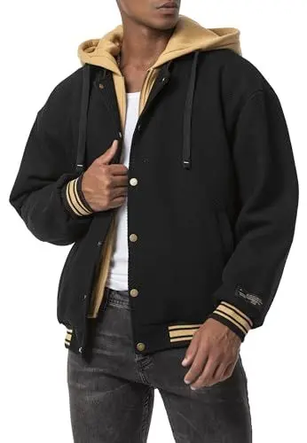 Produktbild: Red Bridge Herren College-Jacke mit Kapuze doppelten Verschluss Schwarz XL