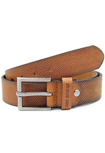 Produktbild: Red Bridge Herren Gürtel Echtleder Ledergürtel Leather Belt Scratched Honeycomb Taba 95