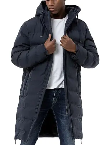 Produktbild: Red Bridge Herren Jacke gefütterte Lang geschnittene Steppjacke Bubble Jacket Dunkelblau XXL