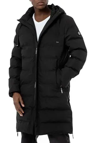 Produktbild: Red Bridge Herren Jacke gefütterte Lang geschnittene Steppjacke Bubble Jacket Schwarz XL