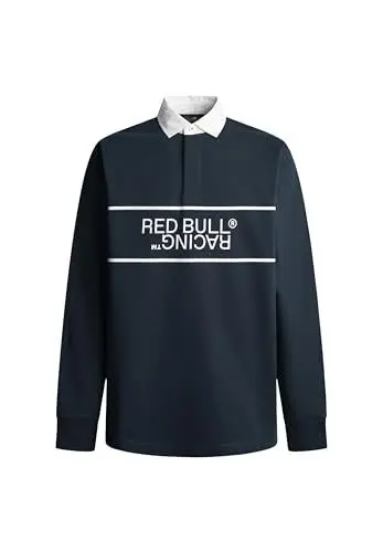 Produktbild: Red Bull Racing X Pepe Jeans Herren RBR Logo Reflect Panel Rugby Shirt Polo, Blue (Dulwich Blue), M
