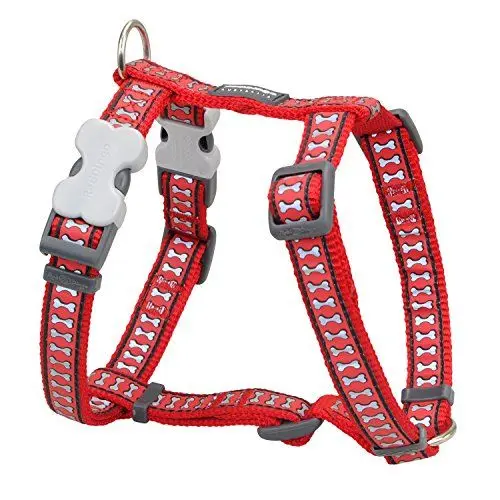 Produktbild: Red Dingo Hundegeschirr, reflektierend, Rot, Knochen-Design, 45-69 cm 20 mm