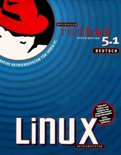 Produktbild: Red Hat Linux 5.1 Betriebssystem: 3 CDs, Softwarebox: Betriebssystem 5.1 (M+T RedHat)