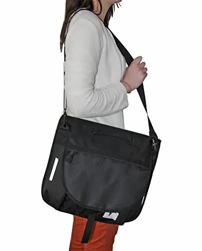 Produktbild: Red Loon Fahrradtasche – Universelle Gepäckträgertasche in Schwarz - Fahrrad Tasche mit Schultergurt & Reflektoren – 2-in-1 Fahrradtasche geeignet fürs Einkaufen, Radtouren & die Arbeit