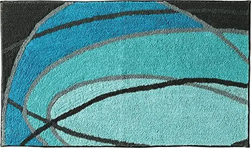 Produktbild: REDBEST Badematte, Badteppich, Badvorleger Lynn - rutschhemmend, Flauschiger Flor, pflegeleicht, für Fußbodenheizung geeignet - türkis Größe 80x140 cm
