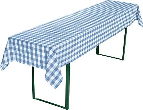 Produktbild: REDBEST Bierbanktischdecke, Biertisch-Auflage, Tischdecke Bierzeltgarnitur karo blau Größe 110x260 cm - strapazierstark und langlebig, mit schmalem Kuvertsaum