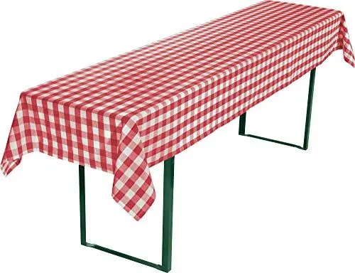 Produktbild: REDBEST Bierbanktischdecke, Biertisch-Auflage, Tischdecke Bierzeltgarnitur karo rot Größe 90x260 cm - strapazierstark und langlebig, mit schmalem Kuvertsaum