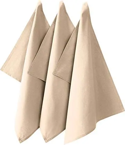Produktbild: REDBEST Geschirrtuch, Küchentuch 3er-Pack Seattle, 100% Baumwolle beige Größe 50x70 cm - saugstarke, strapazierfähige Qualität, mit Aufhängung (weitere Farben)