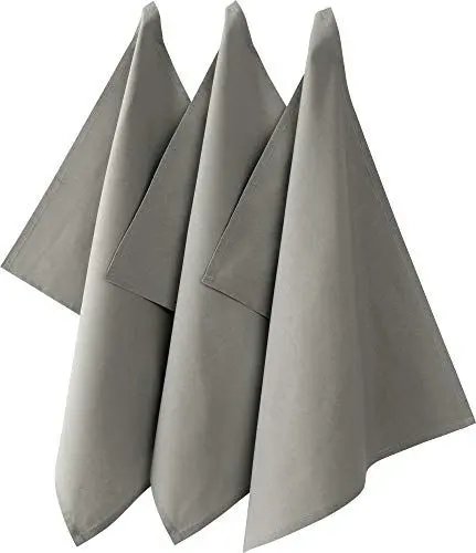 Produktbild: REDBEST Geschirrtuch, Küchentuch 3er-Pack Seattle, 100% Baumwolle grau Größe 50x70 cm - saugstarke, strapazierfähige Qualität, mit Aufhängung (weitere Farben)
