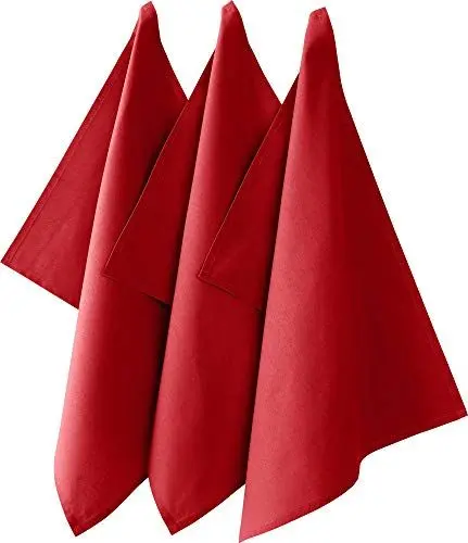 Produktbild: REDBEST Geschirrtuch, Küchentuch 3er-Pack Seattle, 100% Baumwolle rot Größe 50x70 cm - saugstarke, strapazierfähige Qualität, mit Aufhängung (weitere Farben)