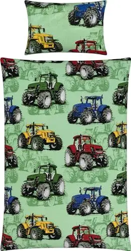 Produktbild: REDBEST Kinder-Bettwäsche Renforcé grün Größe 100x135 cm (40x60 cm)