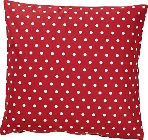 Produktbild: REDBEST Kissenhülle, Kissenbezug Punkte Orlando, 100% Baumwolle rot Größe 40x40 cm - Robustes, glattes Gewebe, mit praktischem Reißverschluss (weitere Farben, Größen)