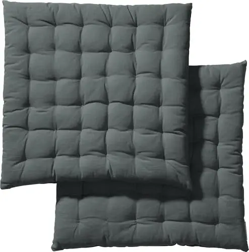 Produktbild: REDBEST Stuhlkissen, Stuhlauflage, Sitzkissen Uni 2er-Pack grau, Größe 40x40x3 cm - gesteppt, mit glatten, strapazierstarkem Gewebe (weitere Farben)
