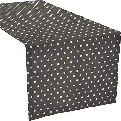 Produktbild: REDBEST Tischläufer, Tischdecke Punkte Orlando, 100% Baumwolle grau Größe 50x150 cm - Robustes, glattes Gewebe, mit Kuvertsaum (weitere Farben, Größen)