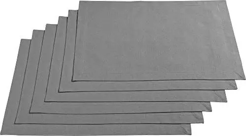 Produktbild: REDBEST Tischset, Platzset, Untersetzer Uni 6er-Pack Seattle, 100% Baumwolle - Robustes, glattes Gewebe, mit hochwertigem Kuvertsaum, grau Größe 30x45 cm (weitere Farben)