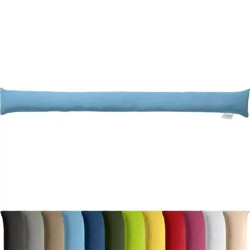 Produktbild: REDBEST Zugluftstopper - Türstopper - Windstopper - Luftzugstopper - Windschutz - für Fenster und Türen Serie Seattle - Premium-Qualität - mit Beschwerung - hellblau Größe 90x10 cm
