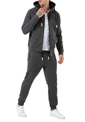 Produktbild: Redbridge 2-teiliges Set Sweatjacke und Jogger Jogginganzug Kombi Premium Dunkelgrau XL